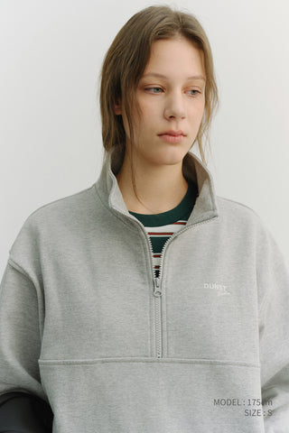 UNISEX RELAXED HALF ZIP-UP SWEATSHIRT MELANGE GREY