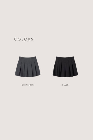 PLEATS MINI SKIRT BLACK