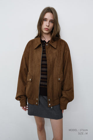 UNISEX COLLARED STRIPED SWEATER BROWN