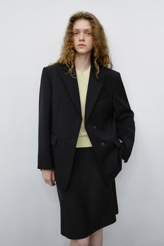 ESSENTIAL 2 BUTTON WOOL BLAZER BLACK