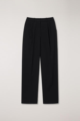 DOUBLE PLEATED SLACKS BLACK