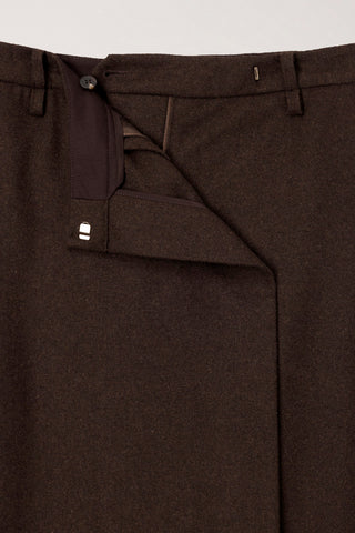 MAXI WRAP SKIRT BROWN