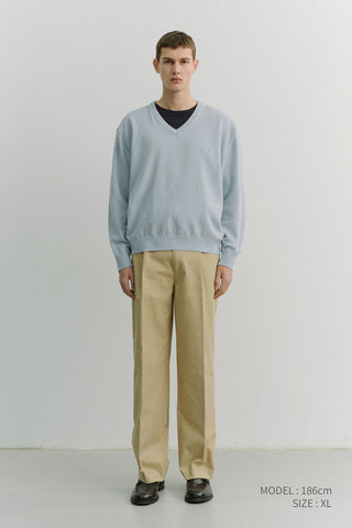 UNISEX SOFT V-NECK SWEATER SOFT BLUE