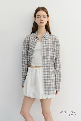 UNISEX SEERSUCKER BD SHIRT SOFT GREEN CHECK