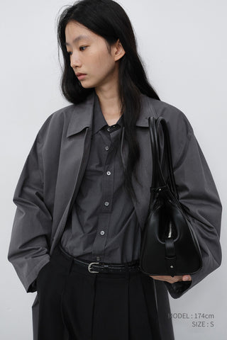 UNISEX REFINED COTTON SHIRT WASHED BLACK