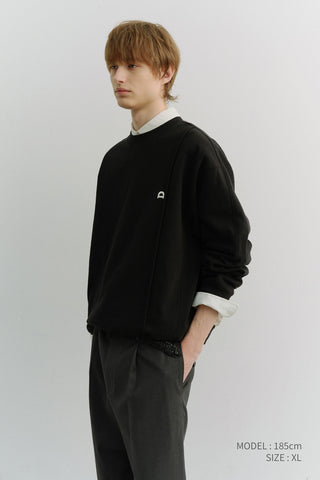 UNISEX DUNST LOGO CREASE SWEATSHIRT BLACK