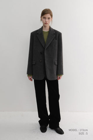 UNISEX LAYERED CASHMERE BLAZER CHARCOAL GREY