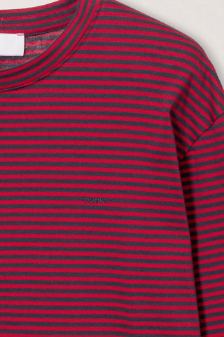 UNISEX MUTED STRIPED T-SHIRT RED