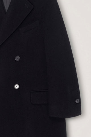 UNISEX LOOSE DOUBLE-BREASTED COAT BLACK