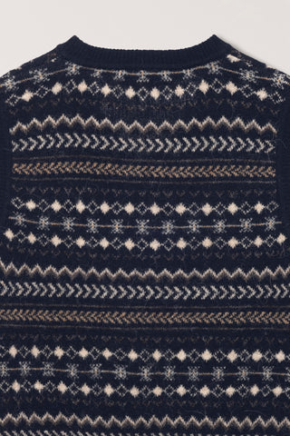 UNISEX CRAFTED V-NECK KNIT VEST NAVY
