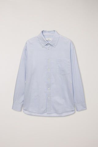 UNISEX OVERSIZED BD STRIPED SHIRT BLUE GREY STRIPE