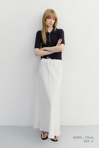LINEN MAXI SKIRT WHITE