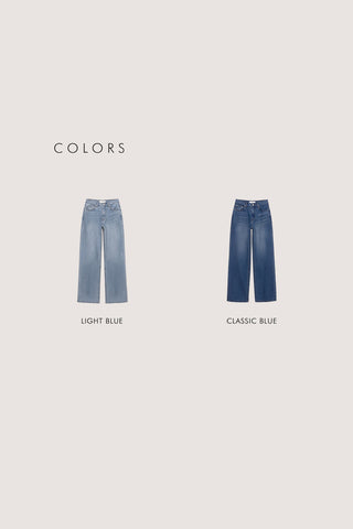 SUMMER RELAXED WIDE JEANS LIGHT BLUE