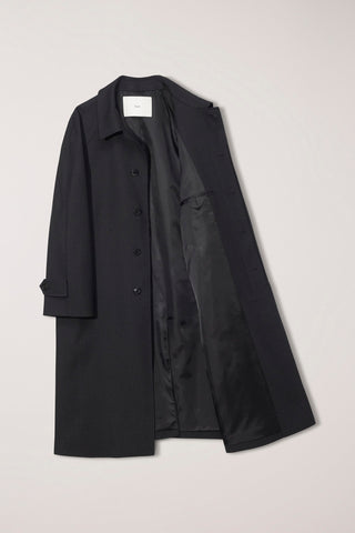 UNISEX H-LINE WOOL MAC COAT CHARCOAL GREY