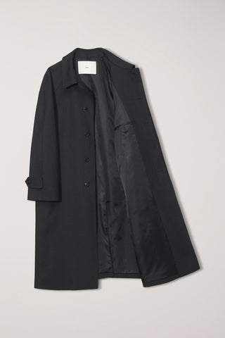 UNISEX H-LINE WOOL MAC COAT CHARCOAL GREY