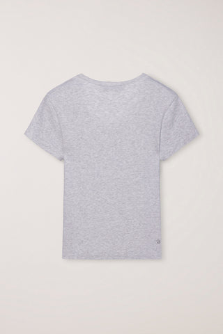 CLASSIC SCOOP NECK TOP LIGHT MELANGE GREY