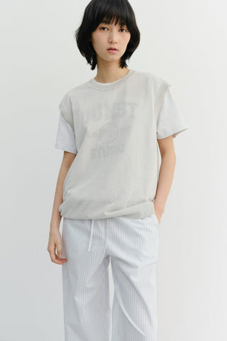 UNISEX SHEER LAYERING KNIT VEST LIGHT GREY