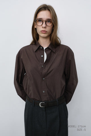 UNISEX REFINED COTTON SHIRT DARK BROWN