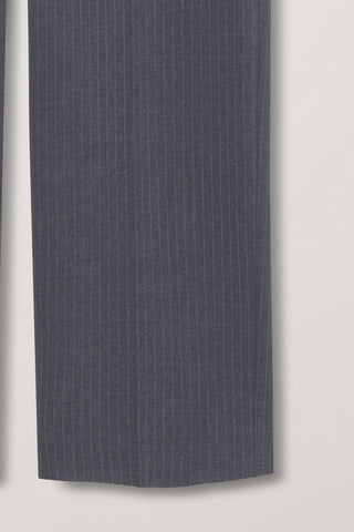 STRAIGHT SLACKS MELANGE GREY STRIPE