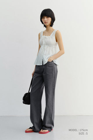 SHIRRING SLEEVELESS BLOUSE IVORY