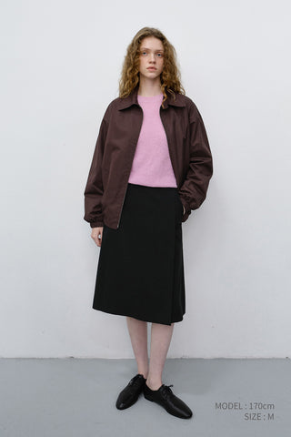 UNISEX COLLARED BLOUSON JACKET BROWN