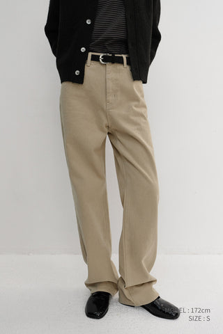 BRUSHED STRAIGHT JEANS BEIGE