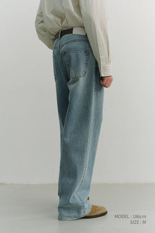 LOW RISE WIDE JEANS LIGHT BLUE