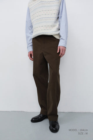 STRAIGHT CHINO SLACKS BROWN