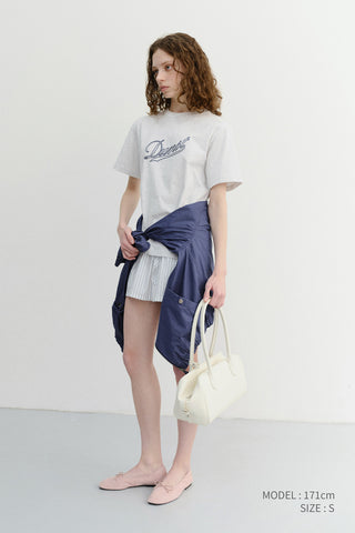 UNISEX CHAIN LOGO T-SHIRT LIGHT MELANGE GREY