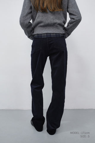 ESSENTIAL STRAIGHT CORDUROY JEANS NAVY