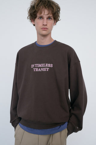 UNISEX SLOGAN SWEATSHIRT BROWN