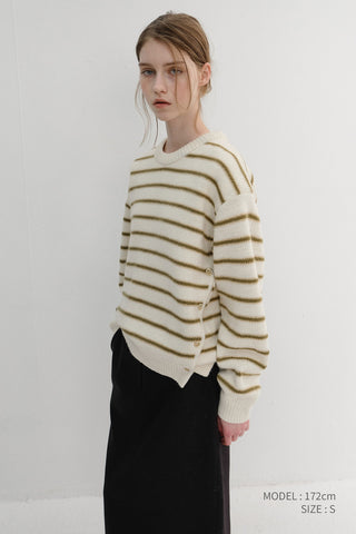 UNISEX STRIPED CHUNKY SWEATER IVORY