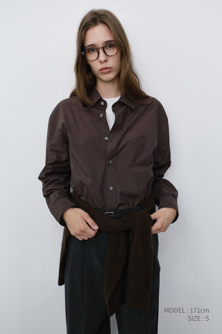 UNISEX REFINED COTTON SHIRT DARK BROWN