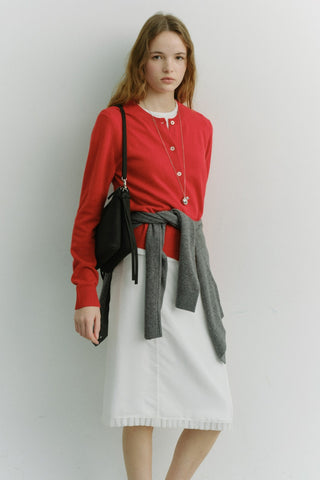 H-LINE LACED MIDI SKIRT WHITE