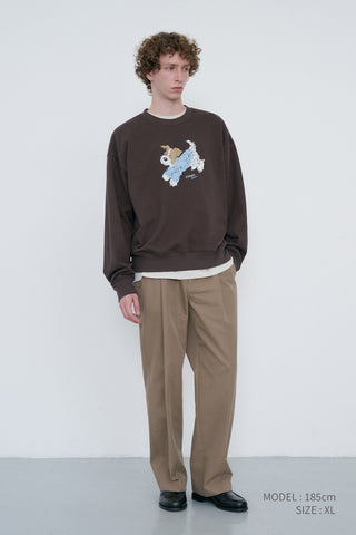 UNISEX PUPPY SWEATSHIRT BROWN