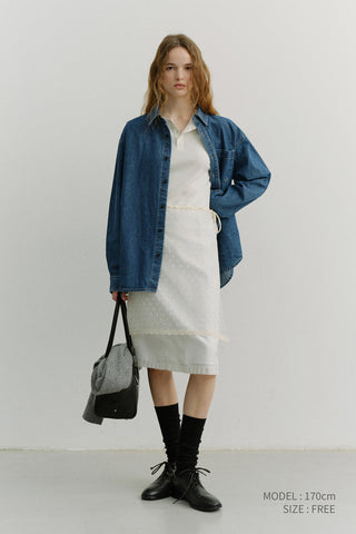NEEDLEWORK LAYERING SKIRT IVORY
