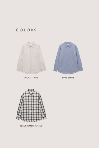 UNISEX 2-WAY OVERSIZED STRIPED SHIRT BLUE STRIPE