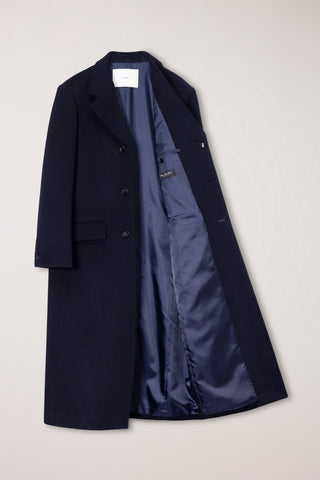UNISEX 2-WAY 3 BUTTON CASHMERE COAT NAVY