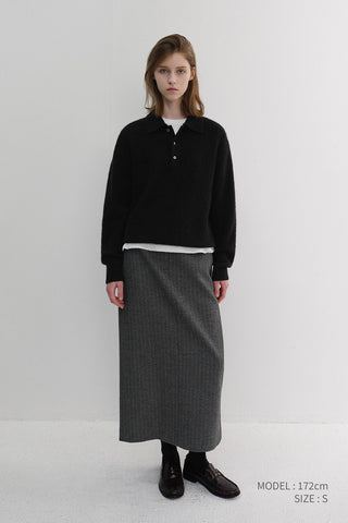 UNISEX HAIRY COLLARED SWEATER BLACK