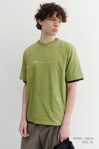 UNISEX MINIMAL LETTERING T-SHIRT OLIVE GREEN