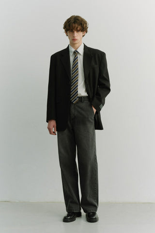 STRAIGHT SLACK JEANS GREY