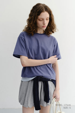 UNISEX ESSENTIAL LOOSE T-SHIRT WASHED BLUE NAVY
