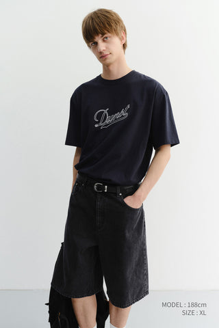UNISEX CHAIN LOGO T-SHIRT NAVY