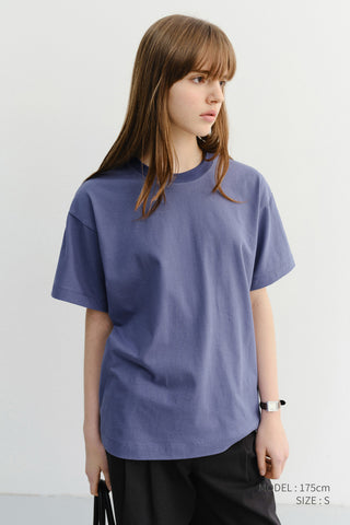 UNISEX ESSENTIAL LOOSE T-SHIRT WASHED BLUE NAVY