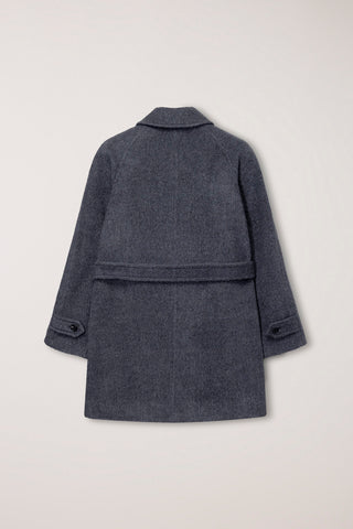 BELTED HALF COAT CHARCOAL GREY