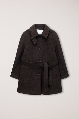 BELTED HALF COAT BROWN
