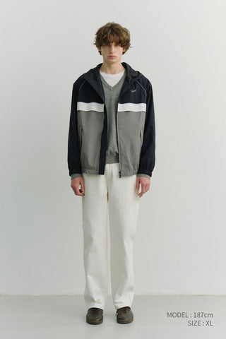 UNISEX BLOCKED WINDBREAKER NAVY