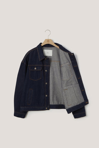 UNISEX DENIM TRUCKER JACKET INDIGO NAVY