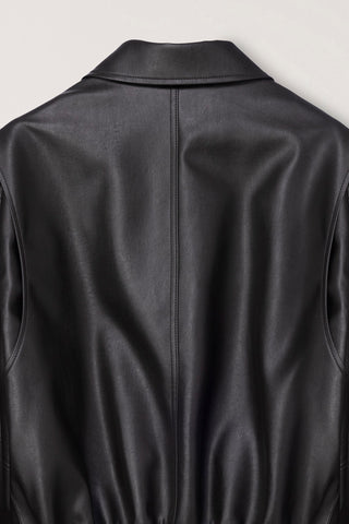 UNISEX CROPPED ALTER-LEATHER BLOUSON GREYISH KHAKI