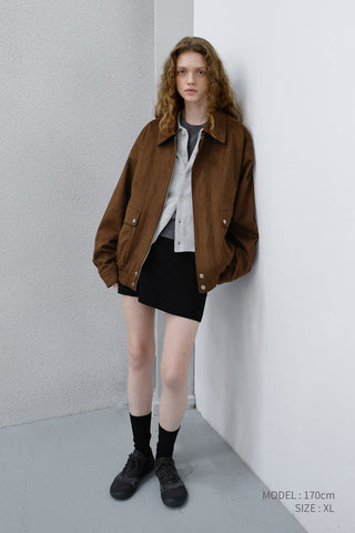 UNISEX ALTER-SUEDE ZIP-UP BLOUSON CAMEL SUEDE